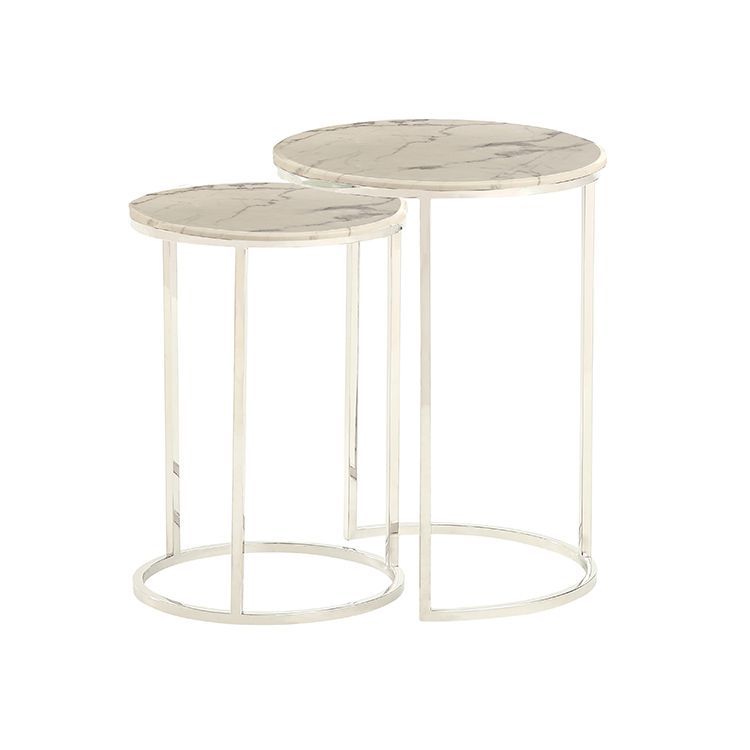 Bologna Silber Beistelltisch 2er Set