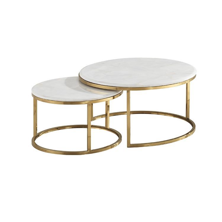 Messina Gold Couchtisch 2er Set