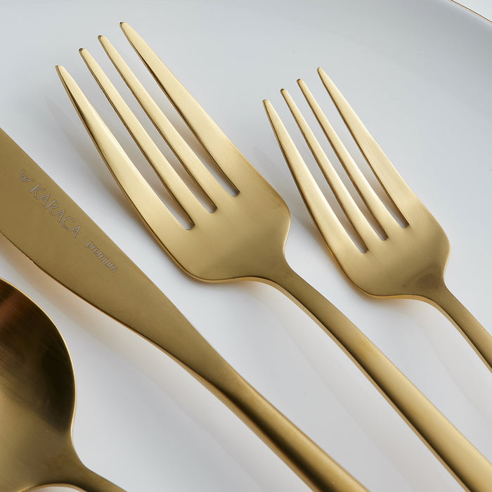 Karaca Orion Mattgold 30 teiliges Besteckset für 6 Personen