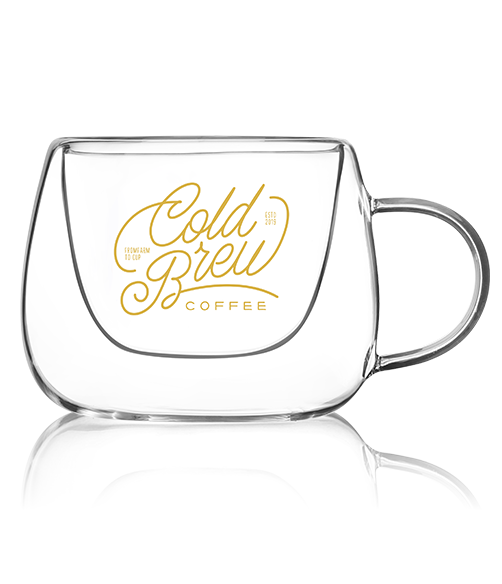Cold Brew Gold Doppelwandig Tasse mit Henkel 300ml V2