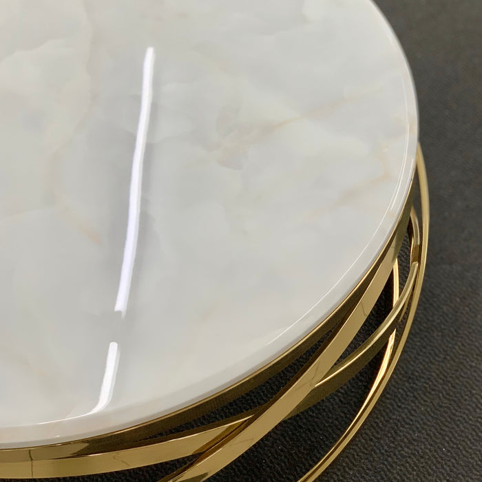 Trento Gold Marble Couchtisch 100cm