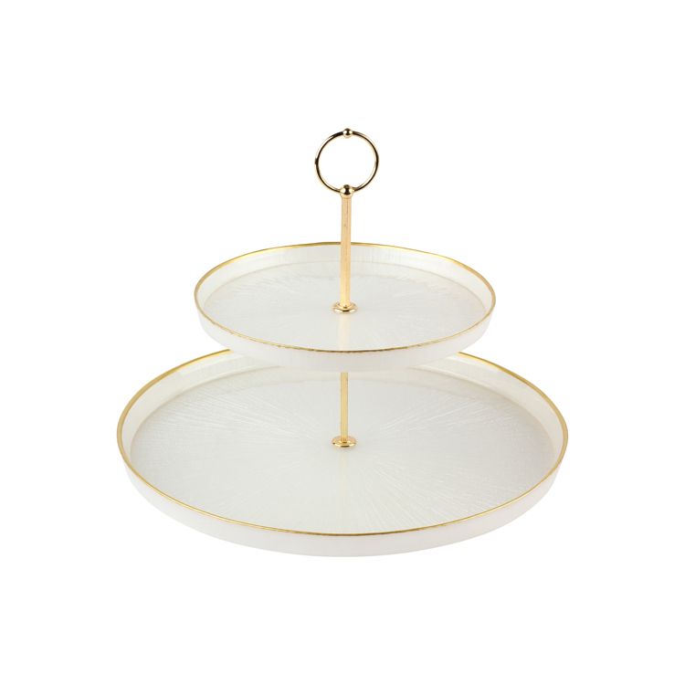 Rexy Weiss-Gold Etagere 2-stöckig