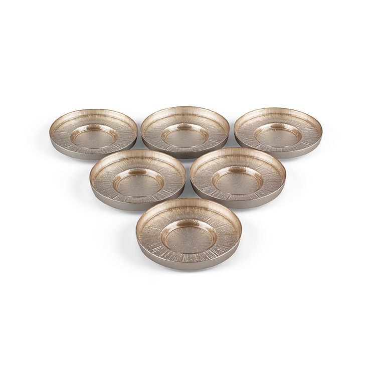 6 Stück Rexy Champagner Untersetzer 12cm no1