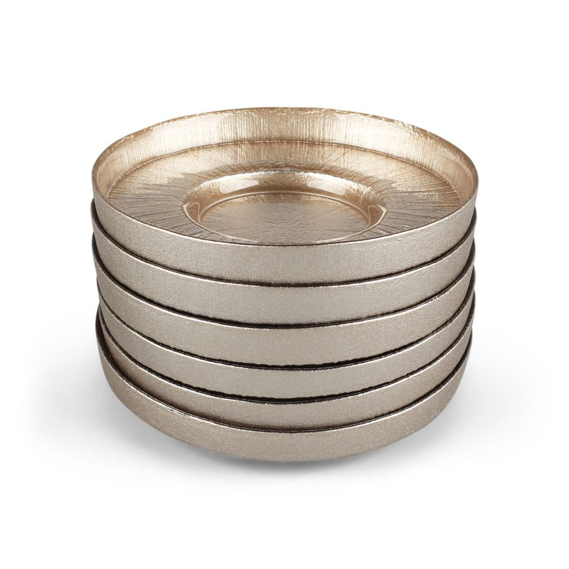 6 Stück Rexy Champagner Untersetzer 12cm no1