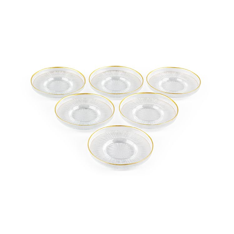 6 Stück Rexy Transparent-Gold Untersetzer 12cm no1