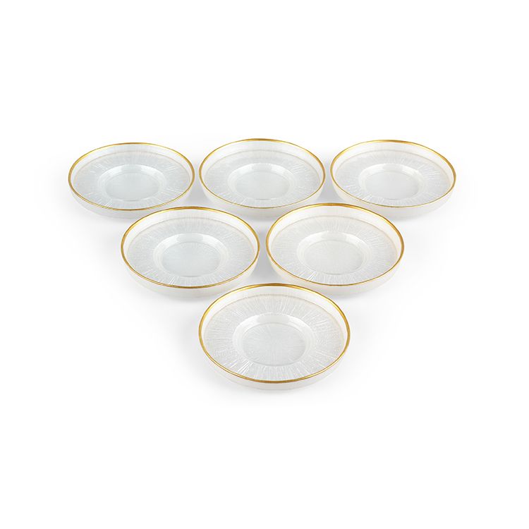 6 Stück Rexy Weiss-Gold Untersetzer 12cm no1