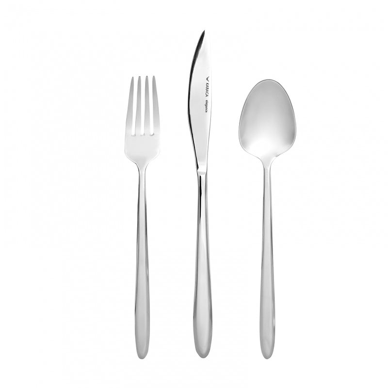 Karaca Elegance New Flow 84 teiliges Besteckset für 12 Personen