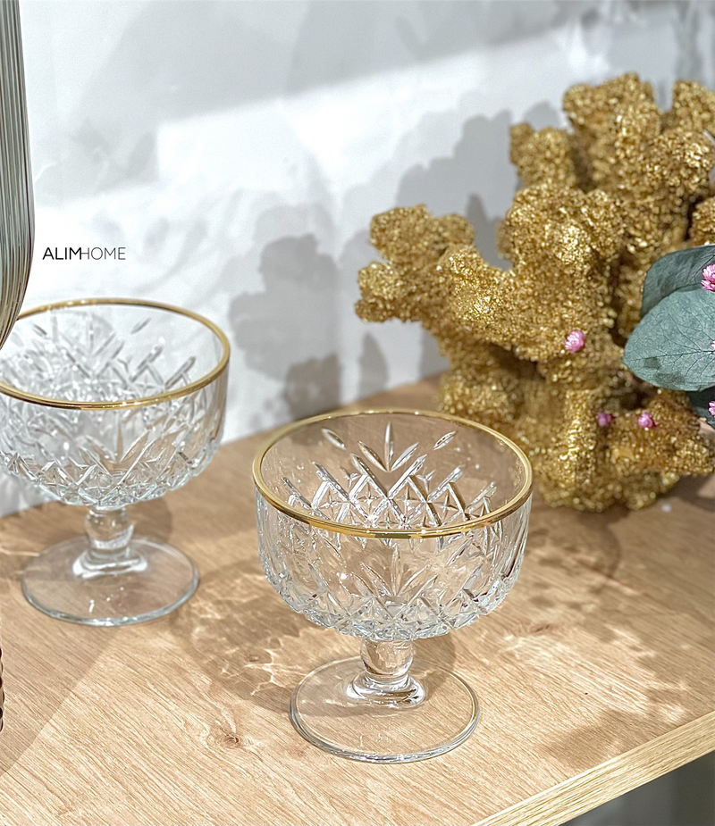 Pasabahce Timeless Dessertglas Golden Touch 255ml 2 teilig