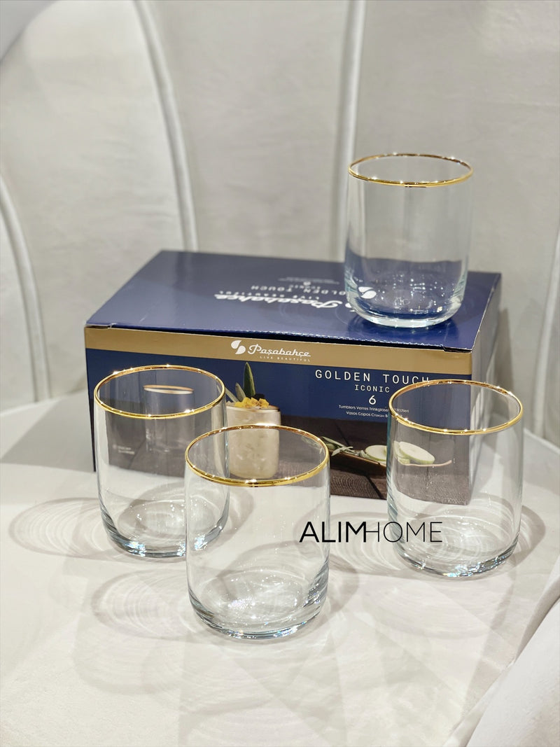 Pasabahce Iconic Gold 6 teilig Trinkglas 280ml