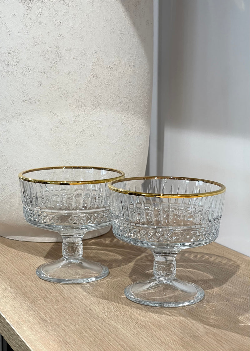 Pasabahce Elysia Golden Touch Dessertglas auf Fuß 250ml 2 teilig