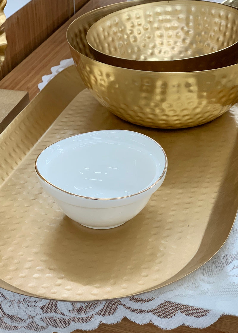 6 Stück Evry Weiss-Gold Schale — Alim Home