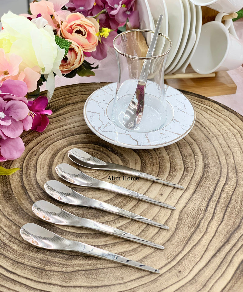 Ferveo Tarz 6 Stück Teelöffel Silber