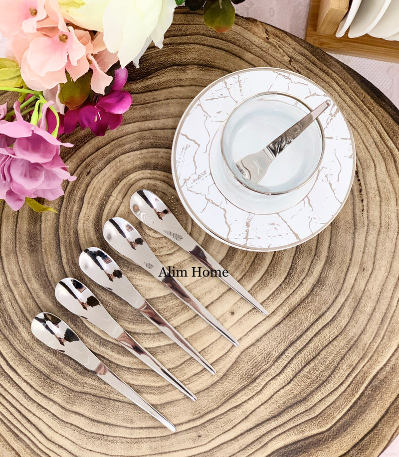 Ferveo Tarz 6 Stück Teelöffel Silber