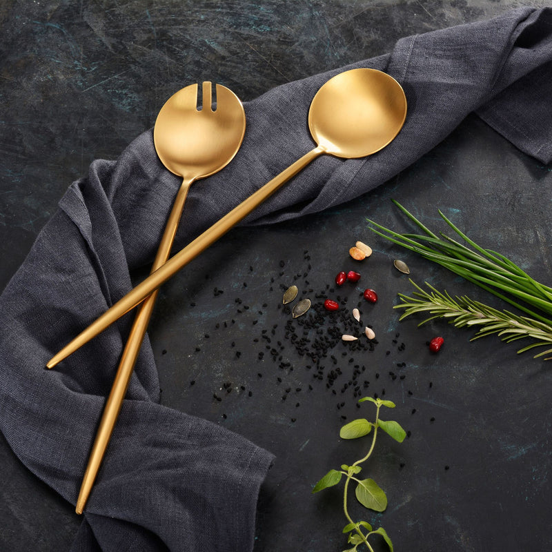 Salatbesteck Provence Matt Goldfarben Edelstahl
