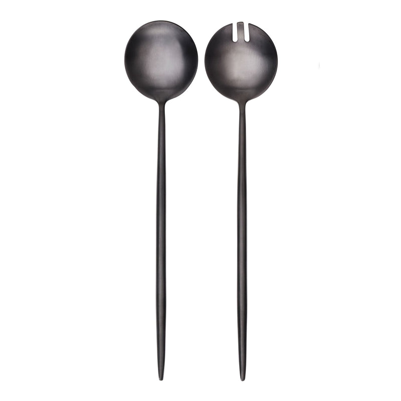 Salatbesteck Provence Matt Schwarz Edelstahl