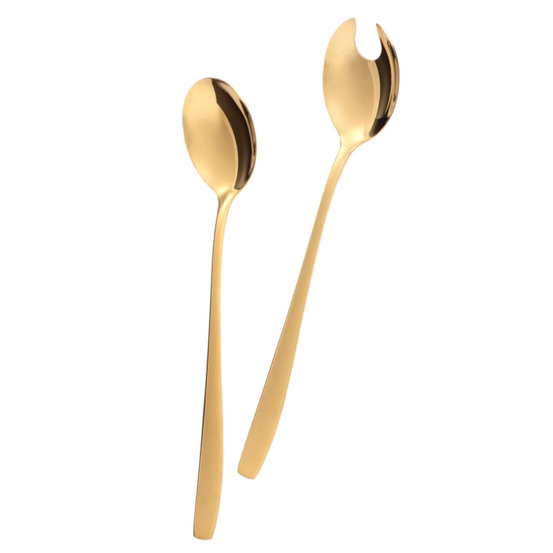 Salatbesteck Goldfarben Edelstahl
