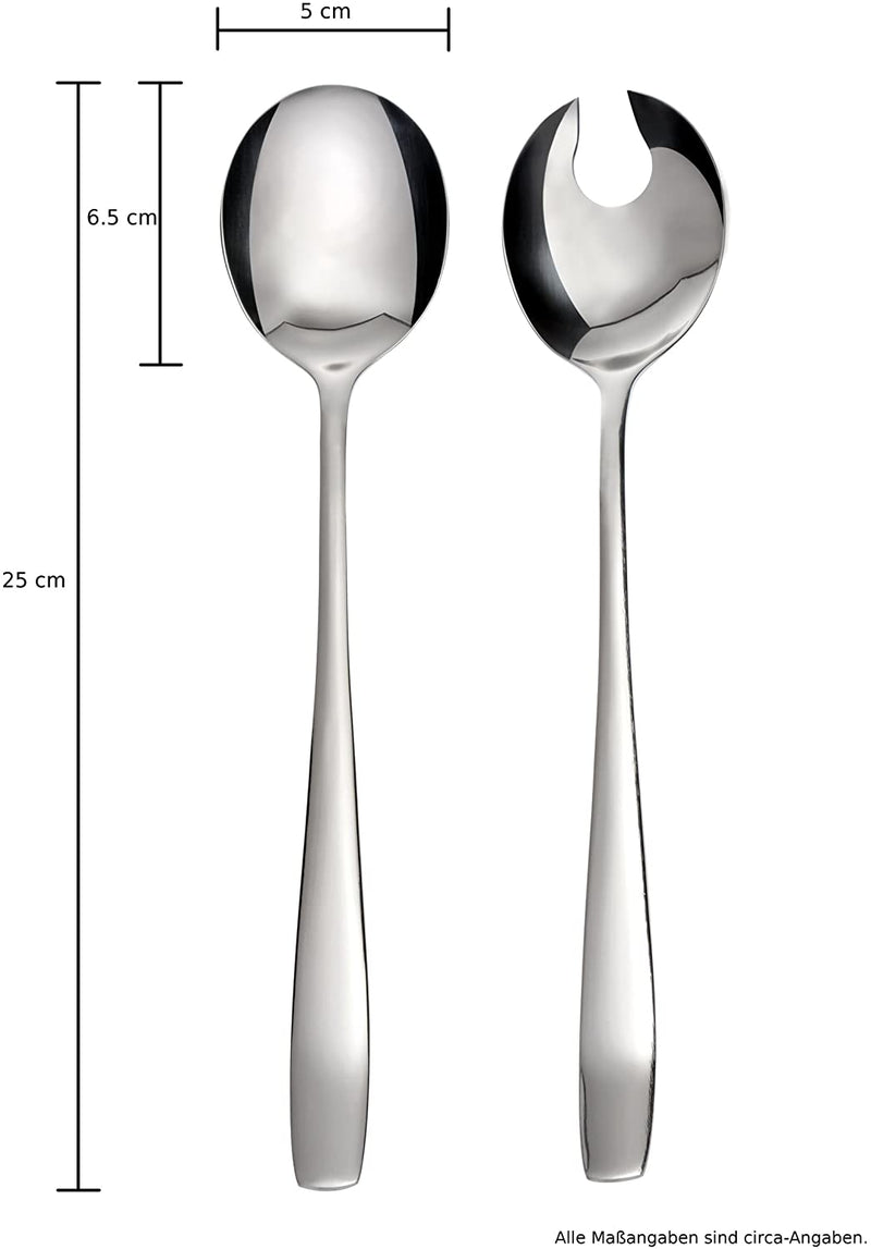 Edelstahl Salatbesteck Silber 2 teilig