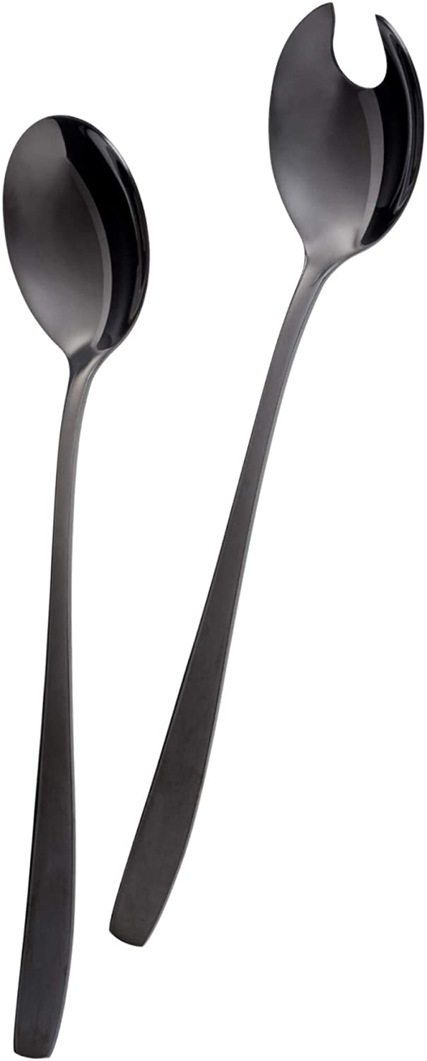 Edelstahl Salatbesteck Schwarz 2 teilig