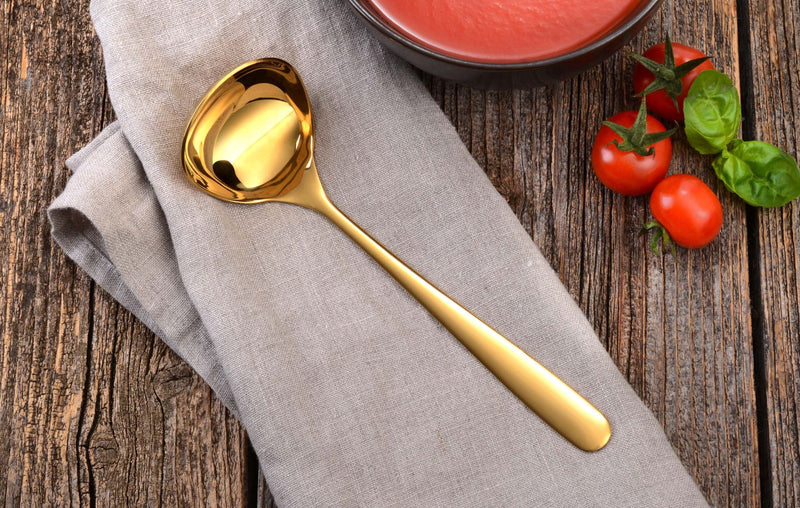 Soßenlöffel Goldfarben Edelstahl
