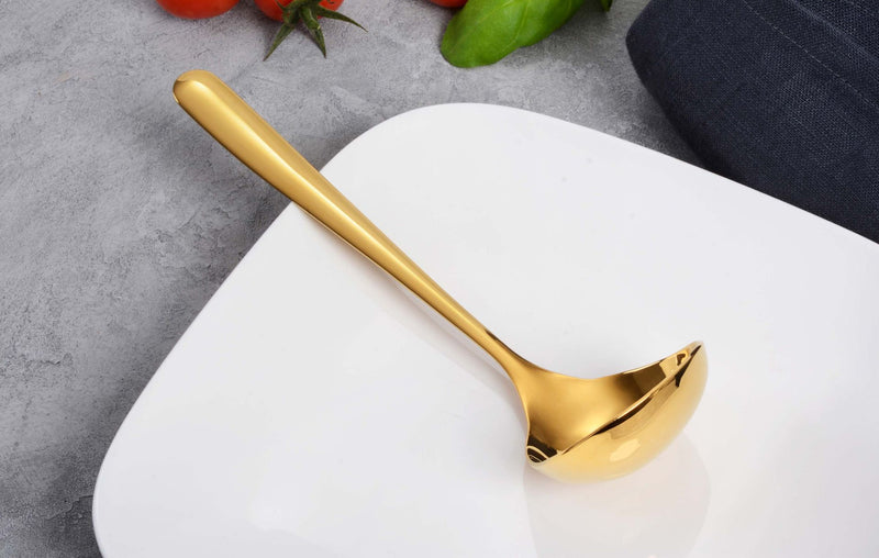 Soßenlöffel Goldfarben Edelstahl