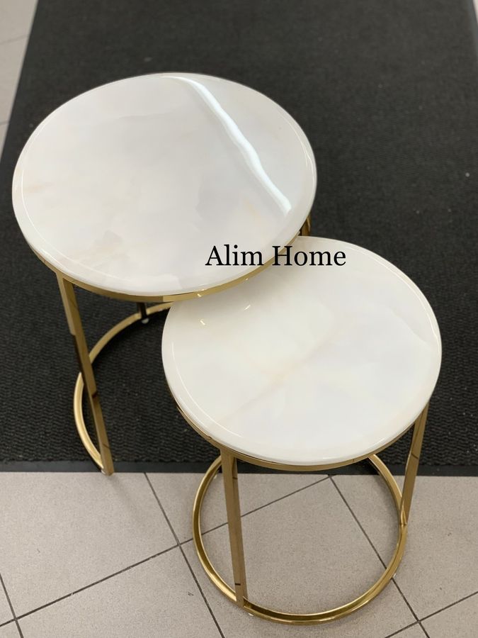 Bologna Gold Beistelltisch 2er Set